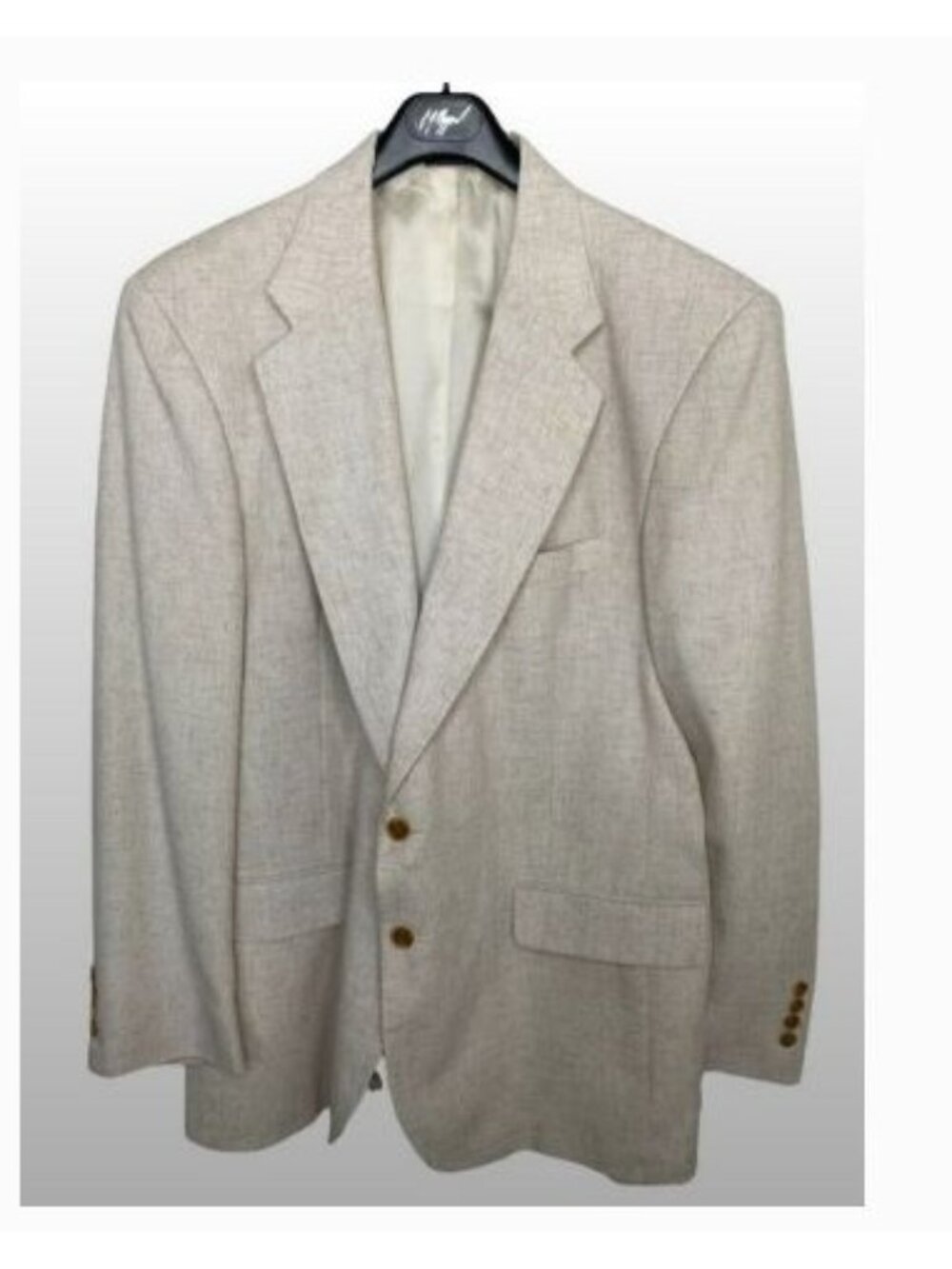 Linen Lites Mens 44R Beige Linen Blend Sport Coat Blazer 2 Button Jacket USA